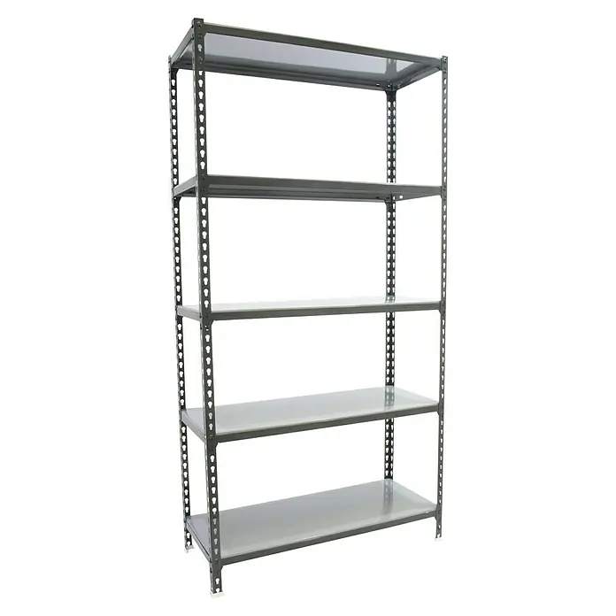 Simonrack Simonclick Metallregal Simonclick Super Plus - H x B x T: 200 x 110 x 30 cm, Traglast pro Boden: 200 kg, Anzahl Böden: 5 Stk., Stecken, Anthrazit/Silber - Ein graues Schwerlastregal mit fünf Regalböden. Ideal für Lagerung und Ordnung in Garage, Keller oder Werkstatt.