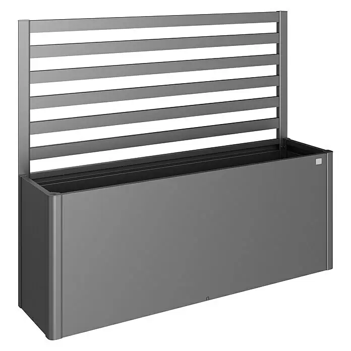 Biohort DaVinci Sichtschutz-Rankgitter - Passend für: Biohort DaVinci Pflanzkasten Gr. 200, Dunkelgrau Metallic, Stahl - Dunkelgrauer Metall-Pflanzkübel mit integriertem Lamellen-Sichtschutz.