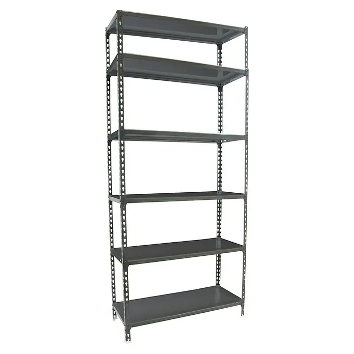 Simonrack Simonclick Metallregal Simonclick Plus - H x B x T: 250 x 90 x 30 cm, Traglast pro Boden: 180 kg, Anzahl Böden: 6 Stk., Stecken, Anthrazit/Anthrazit - Ein graues Metallregal mit sechs Regalböden, ideal für Lagerung und Organisation. Robustes Design für vielseitige Einsatzmöglichkeiten im Haushalt oder Gewerbe.