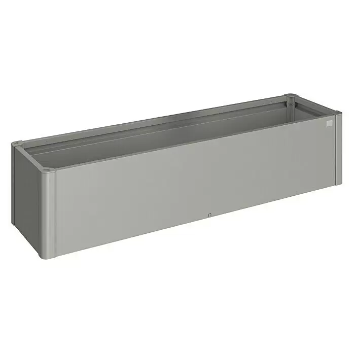 Biohort Belvedere Hochbeet Belvedere - 53 x 201 x 45 cm, Stahl, Quarzgrau Metallic - Rechteckiger grauer Metall-Pflanzkasten mit abgerundeten Ecken und schlankem Design.