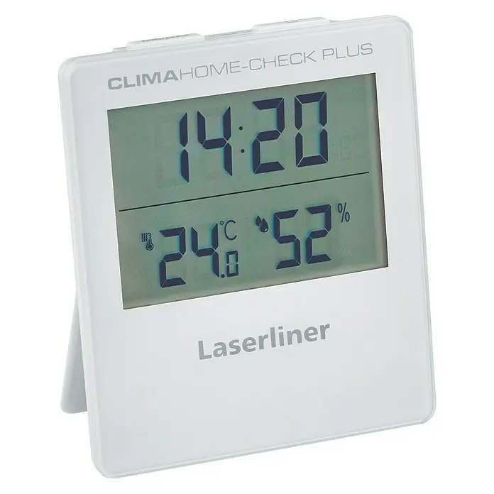 Laserliner Digitales Thermo-Hygrometer ClimaHome-Check Plus - Weiß, Breite: 96 mm - Digitales Thermometer und Hygrometer ClimaHome-Check Plus von Laserliner zur Messung von Temperatur und Luftfeuchtigkeit im Innenbereich.