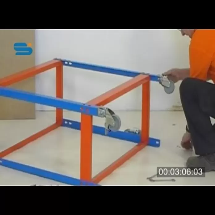 Simonrack Werkstattrollwagen Simonwork - L x B x H: 40 x 90 x 103 cm, Metall, Blau/Orange - Montando el SimonWork Wagon