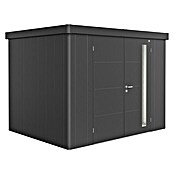 Biohort Neo Gerätehaus 2C (Außenbreite inkl. Dachüberstand: 292 cm, Außentiefe inkl. Dachüberstand: 236 cm, Stahl, Dunkelgrau-Metallic, Doppeltür) | BAUHAUS