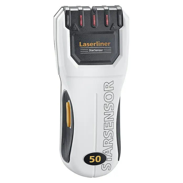 Laserliner Ortungsgerät StarSensor 50 - Geeignet für: Aufspüren von spannungsführenden Leitungen, Holz und Metall, Erfassungstiefe: Max. 20 mm spannungsführende Leitungen - Laserliner StarSensor 50 Wandscanner zur Detektion von Objekten in Wänden, mit präziser Sensortechnologie für zuverlässige Ergebnisse.