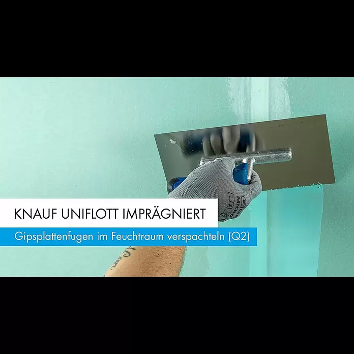 Knauf Fugenspachtel Uniflott imprägniert - 5 kg - Knauf Uniflott imprägniert - Gipsplattenfugen im Feuchtraum verspachteln (Q2)