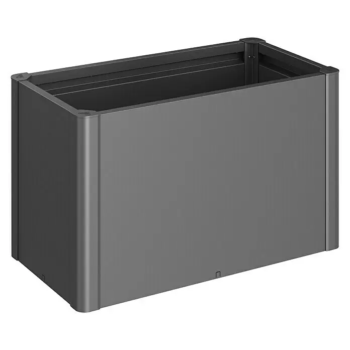 Biohort Belvedere Hochbeet Belvedere - 53 x 102 x 61 cm, Stahl, Dunkelgrau Metallic - Dunkelgrauer rechteckiger Metall-Pflanzkasten mit abgerundeten Ecken.