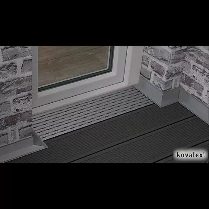 Kovalex Entwässerungsprofil - 100 x 15 x 2,6 cm, Passend für: Kovalex WPC-Terrassendielen Stärke 2,6 cm - Kovalex® Entwässerungsprofil