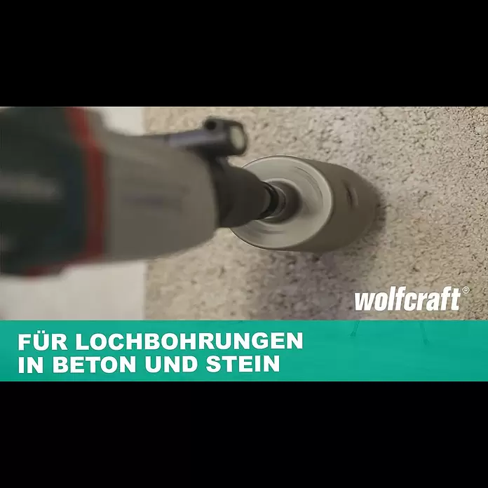 Wolfcraft Hohlbohrkrone - Arbeitsdurchmesser: 40 mm - Hohlbohrkrone: Für Lochbohrungen in Beton und Stein | wolfcraft