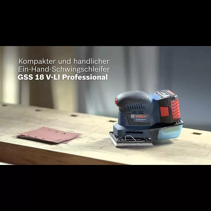 Bosch Professional AMPShare 18V Akku-Schwingschleifer GSS 18V-10 L-Boxx - 18 V, Ohne Akku, Leerlaufschwingzahl: 11.000 U/min - 22.000 U/min - Bosch Schwingschleifer GSS 18 V-LI Professional
