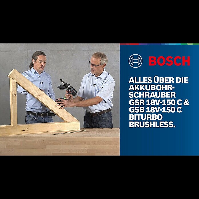 Bosch Professional AMPShare 18V Akku-Bohrschrauber GSR 18V-150 C (18 V, Ohne Akku, 150 Nm, Ohne Koffer) | BAUHAUS