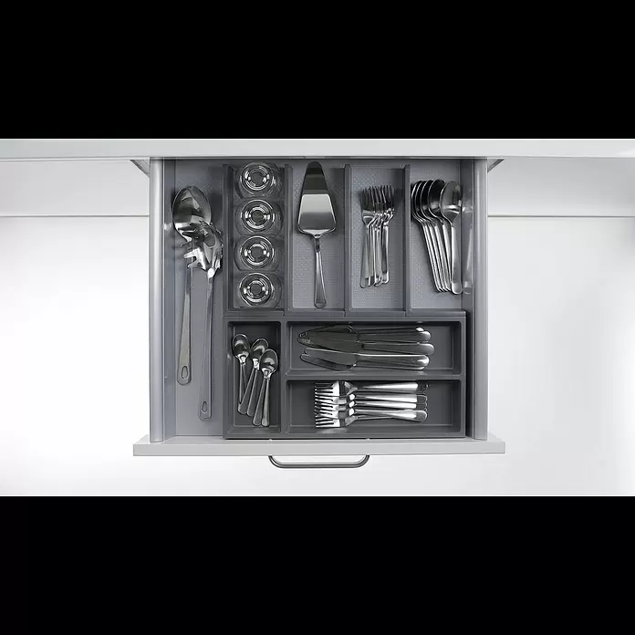 essensa Schubladeneinsatz-Set Connect - Kunststoff, Dunkelgrau - Besteckeinsatz connect