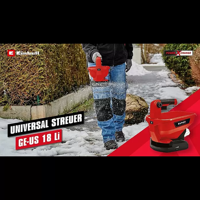 Einhell Power X-Change 18V Handstreuer GE-US 18 Li-Solo - Streubreite: 5 m, Fassungsvermögen: 3,3 l - Einhell Power X-Change Handstreuer - GE-US 18 Li