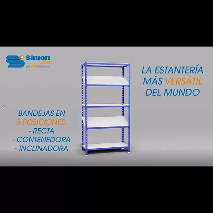 Simonrack Simonclick Travesaño para estanterías de carga pesada - Largo: 400 mm, Azul - Simonrack