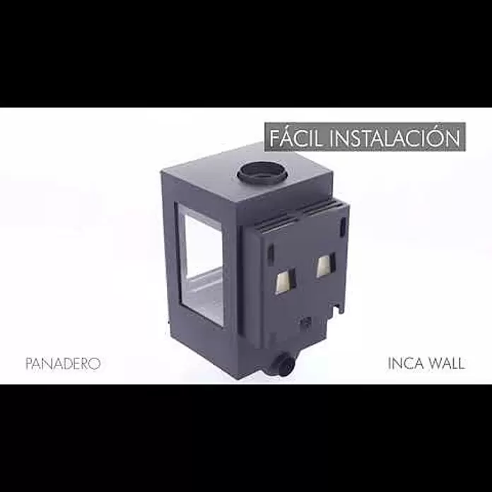Panadero Estufa de leña Inca Wall - 8 kW, Volumen de calefacción: 250 m³, Negro - INCA WALL EcoDesign