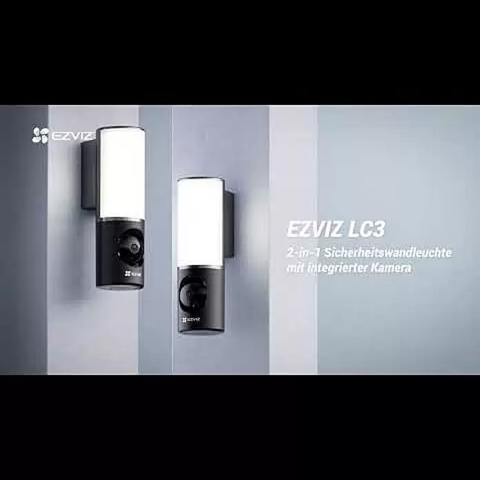 EZVIZ Überwachungskamera LC3 - Schwarz, Weiß - EZVIZ LC3 | Smarte Sicherheitswandleuchte mit Kamera