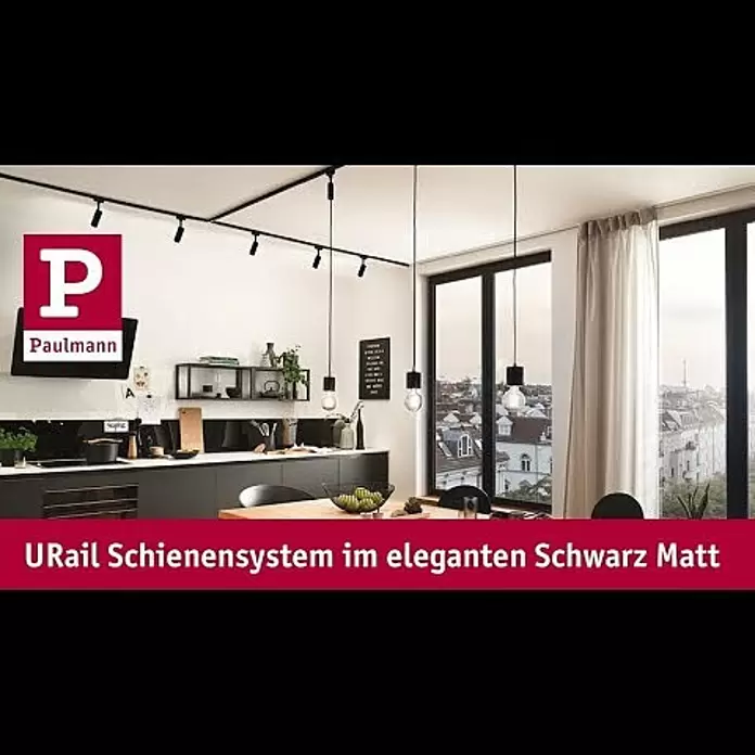 Paulmann URail Schiene100 cm, Metall, Schwarz - Back in black: das LED-Schienensystem URail in modernem Schwarz