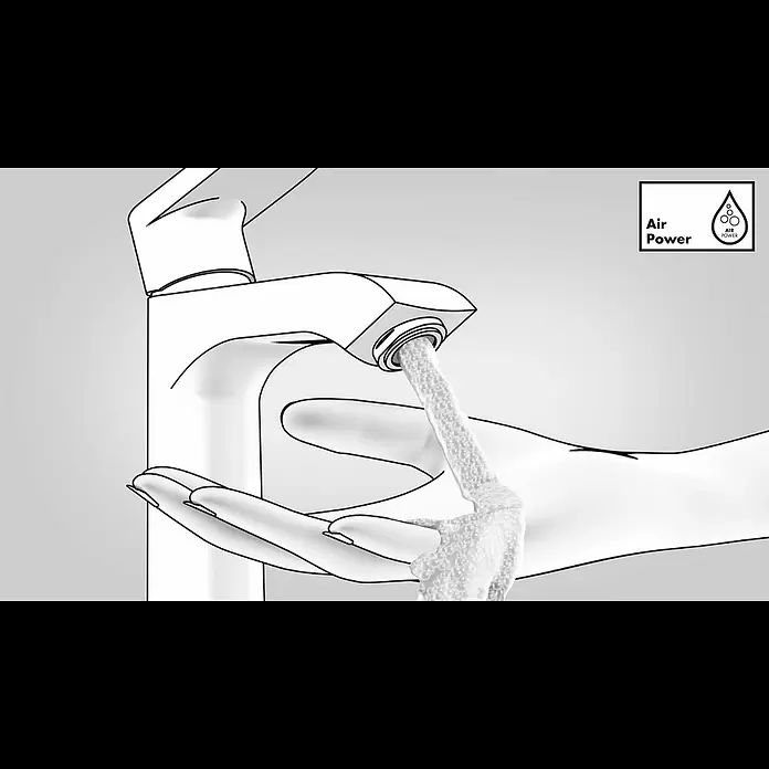 Hansgrohe MySport Badewannenarmatur - Ausladung Armatur: 205 mm, Chrom, Glänzend - Hansgrohe AirPower technology for mixers