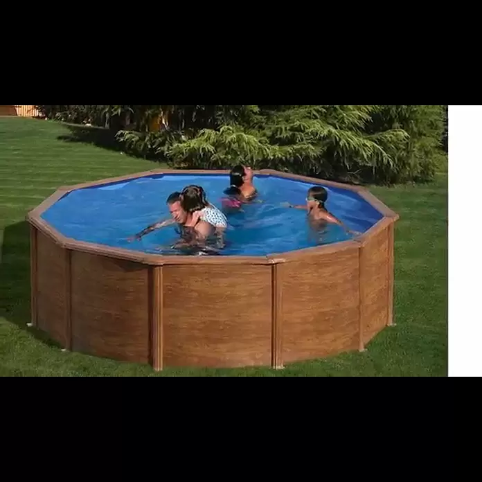 Gre Piscina de acero desmontable Sicilia - Ø x Al: 350 x 120 cm, Marrón claro, 10.102 l - Piscina redonda SICILIA Gre / Round pool SICILIA Gre