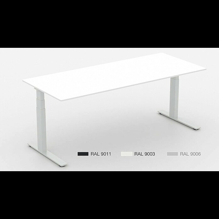 Häfele Tischgestell TE 651L x B: 1.000 x 800 mm, Höhenverstellung: 60 cm - 126 cm, Weißaluminium Product