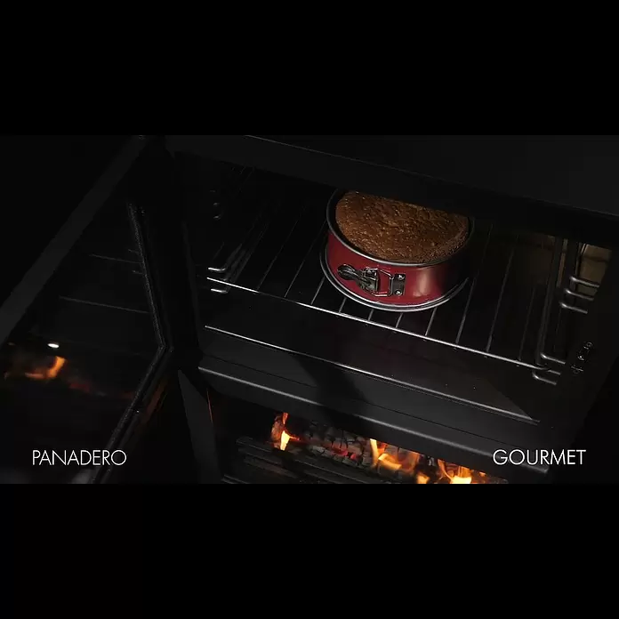 Panadero Estufa de leña Gourmet - 7,1 kW, Volumen de calefacción: 280 m³, Antracita - GOURMET EcoDesign