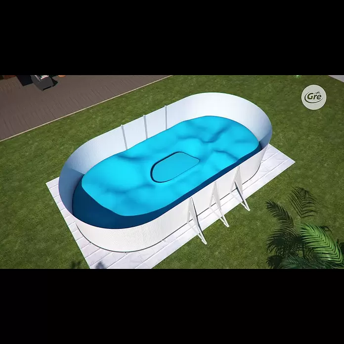 Gre Avantgarde Piscina de WPC KPCOV66 - L x An x Al: 664 x 386 x 124 cm, 21.500 l, Gris oscuro - Piscinas desmontables de acero Gre / Gre Steel wall removable pools