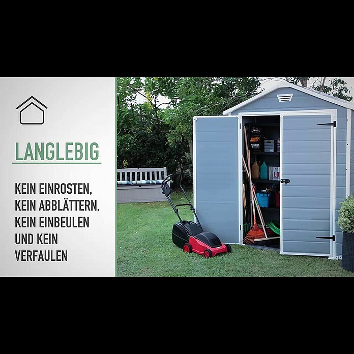 Keter Gerätehaus Manor 6x5Kunststoff, Anthrazit/Weiß Product