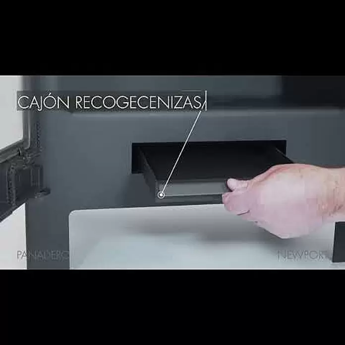Panadero Estufa de leña Newport - 8 kW, Volumen de calefacción: 180 m³, Negro - NEWPORT Ecodesign
