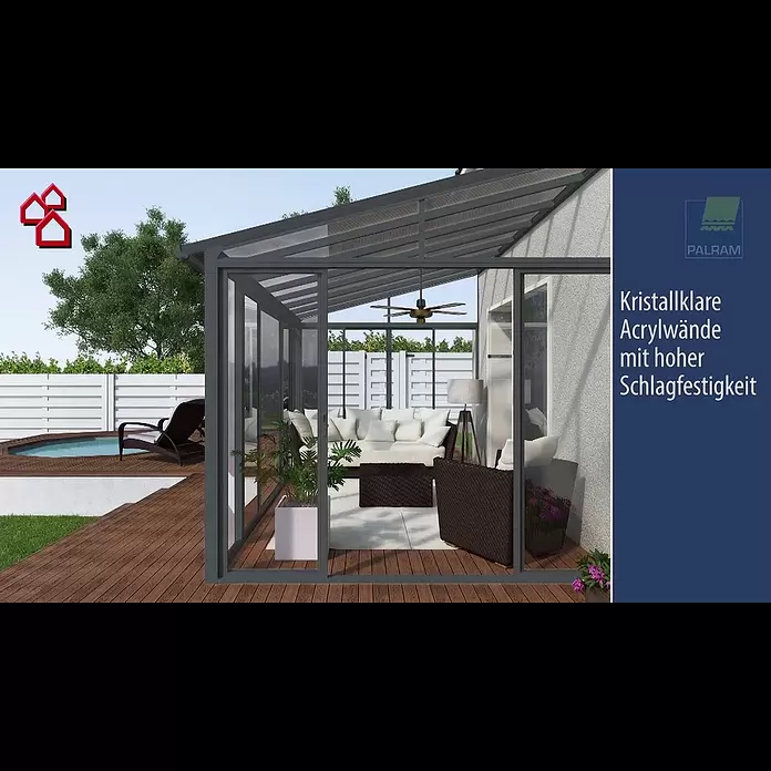 Palram – Canopia Wintergarten San Remo - B x T x H: 4,25 x 3 x 3,1 m, Anthrazitgrau - Wintergarten San Remo von Palram | BAUHAUS