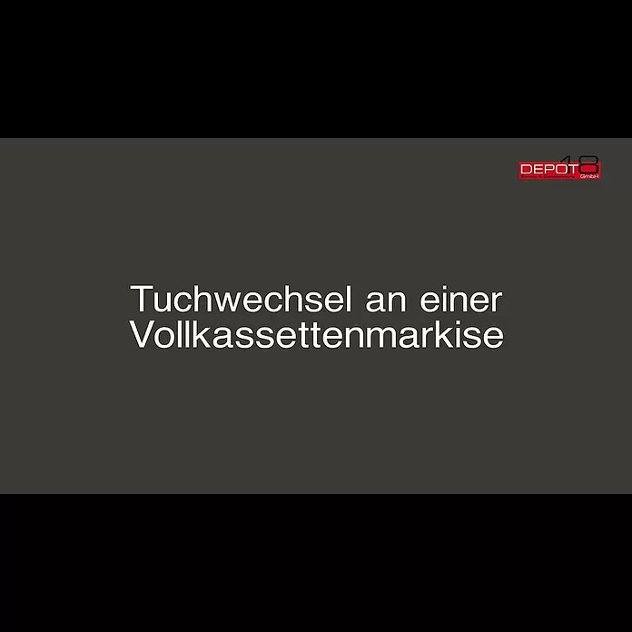 Sunfun Ersatztuch - Beige/Grau, Breite: 3,5 m, Ausfall: 3 m, Passend für: Sunfun Vollkassettenmarkise Beige/Grau 3,5 x 3 m - Tuchwechsel bei einer Vollkassettenmarkise - Depot18