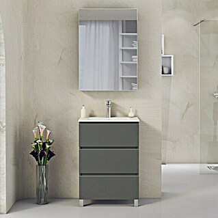 Mueble de lavabo Ons (L x An x Al: 38,6 x 60 x 83,3 cm, Antracita, Mate)