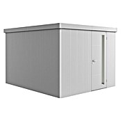 Biohort Neo Gerätehaus 4C (Außenbreite inkl. Dachüberstand: 292 cm, Außentiefe inkl. Dachüberstand: 348 cm, Stahl, Silber-Metallic, Einzeltür) | BAUHAUS