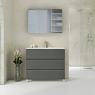 Mueble de lavabo Ons (L x An x Al: 38,6 x 100 x 83,3 cm, Antracita, Mate)