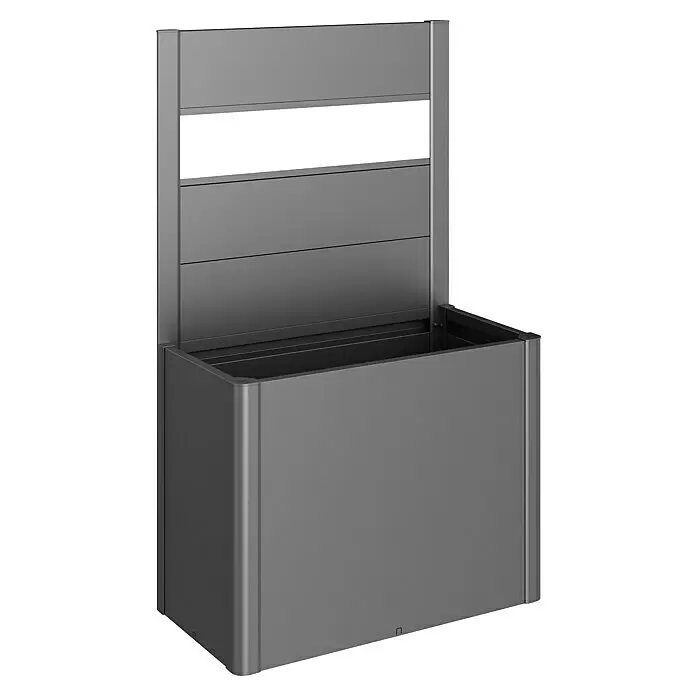 Biohort DaVinci Sichtschutzelement - Passend für: Biohort DaVinci Pflanzkasten Gr. 100, Dunkelgrau Metallic - Dunkelgrauer Metall-Pflanzkübel mit integriertem Lamellen-Sichtschutz und Rankgitter.