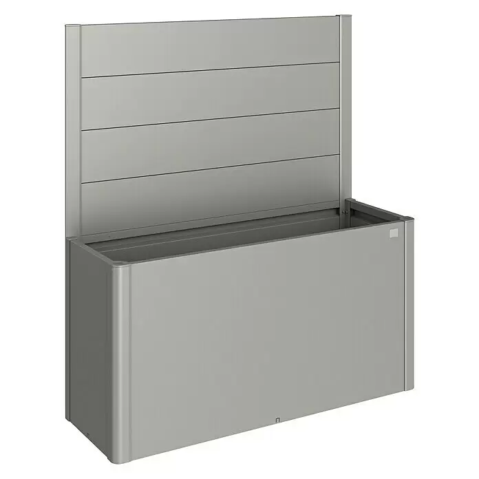 Biohort DaVinci Sichtschutzelement - Passend für: Biohort DaVinci Hochbeet, Quarzgrau Metallic - Moderner grauer rechteckiger Pflanzkasten mit hoher Lamellenrückwand.