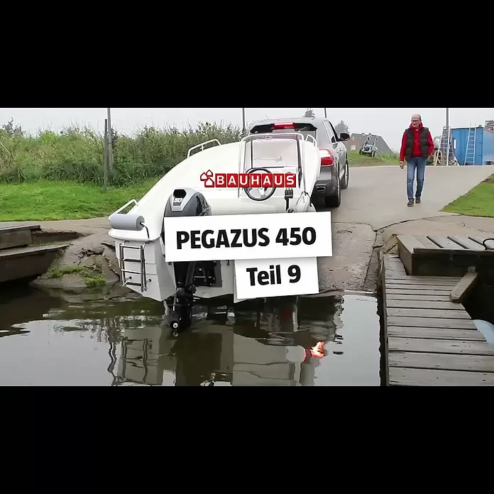 PEGAZUS GFK-Boot 450 Basic - Ohne Motor, Geeignet für: Max. 5 Personen, CE-Klasse C - Motorboot selber bauen - Jungfernfahrt ⚓ BAUHAUS Nautic (Teil 8)