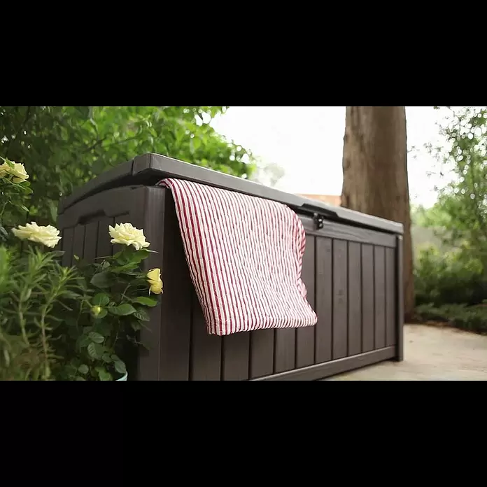 Keter Baúl para jardín Glenwood - Marrón, 65 x 128 x 61 cm, Polipropileno - Baúl Glenwood