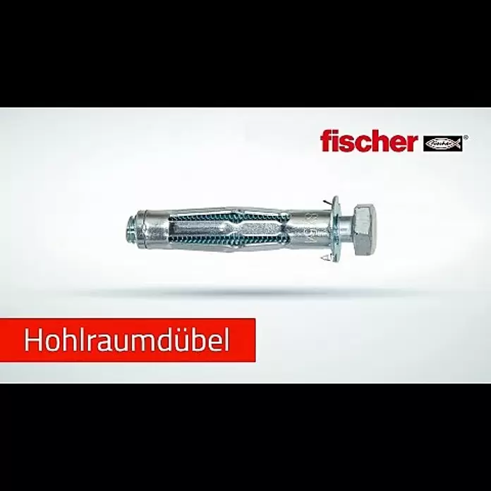 Fischer Metall-Hohlraumdübel HM S - Ø x L: 6 x 80 mm, Bohrtiefe: 88 mm, 50 Stk. - Hohlraum-Metalldübel HM von Fischer
