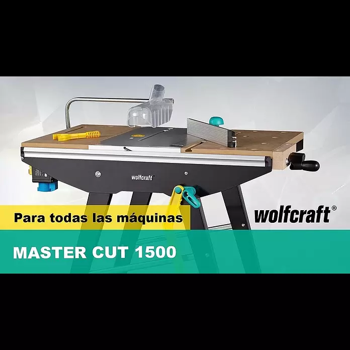Wolfcraft Master Cut Banco de trabajo 1500 - Altura de trabajo: 865 mm, Carga soportada: 200 kg, Negro - MASTER Cut 1500 | Mesa de trabajo y para máquinas | wolfcraft
