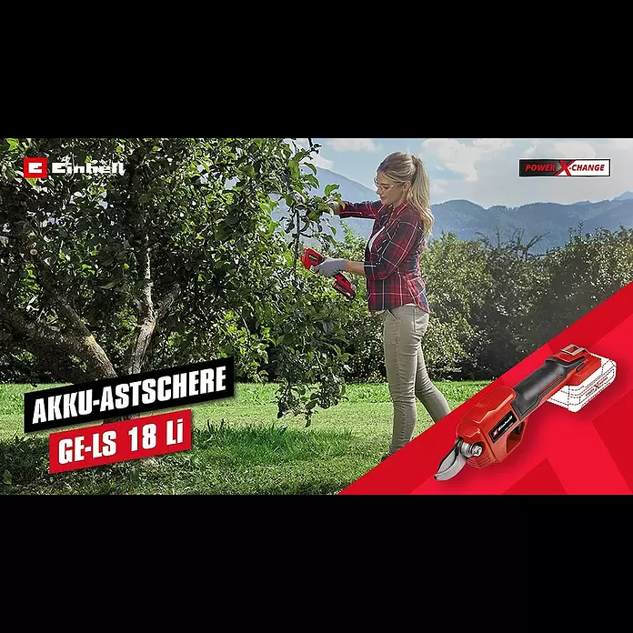 Einhell Power X-Change 18V Akku-Strauchschere GE-LS18 LI-SOLO - 18 V, Ohne Akku, Max. Aststärke: 28 mm - Einhell Power X-Change Hebel-Astschere - GE-LS 18 Li