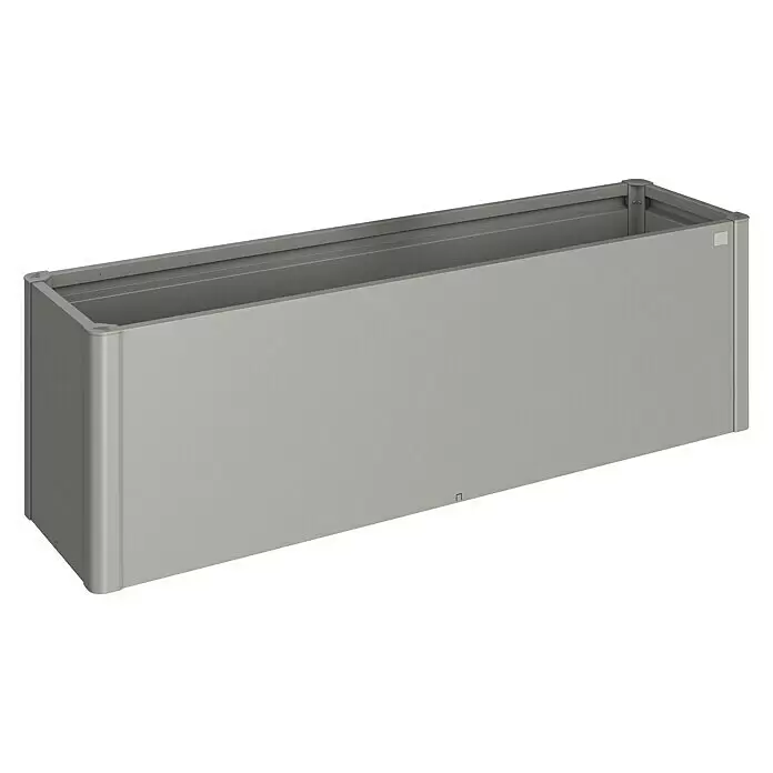 Biohort Belvedere Hochbeet Belvedere - 53 x 201 x 61 cm, Stahl, Quarzgrau Metallic - Langes, rechteckiges graues Metall-Hochbeet.