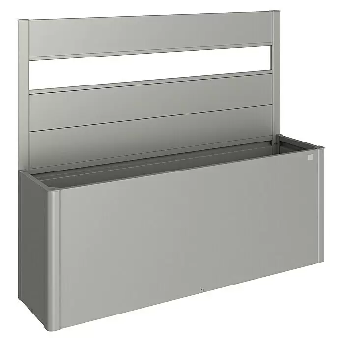 Biohort DaVinci Sichtschutzelement - Passend für: Biohort DaVinci Pflanzkasten Gr. 200, Quarzgrau Metallic - Hellgraues, rechteckiges Pflanzgefäß mit integriertem Sichtschutz.