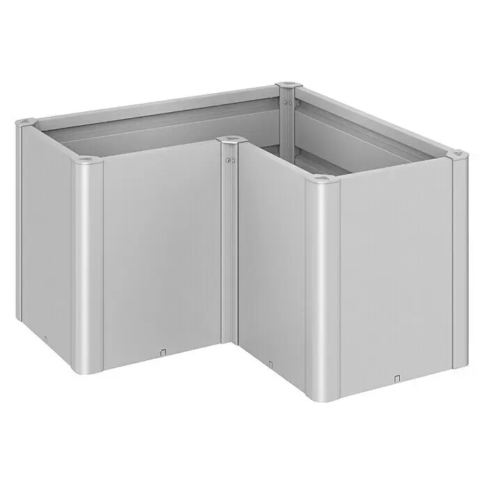 Biohort Belvedere Hochbeet Belvedere - 102 x 102 x 61 cm, Stahl, Silber Metallic - L-förmiges Hochbeet aus silbernem Metall.