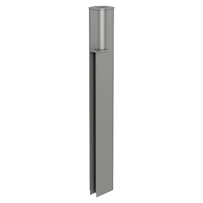 Biohort DaVinci Pfosten Höhensprung Maxi-Midi - 7,2 x 10,5 x 77 cm, Quarzgrau Metallic - Hoher, schlanker, silbergrauer Metallpfosten mit zylindrischem Oberteil und schmaler horizontaler Ablage.