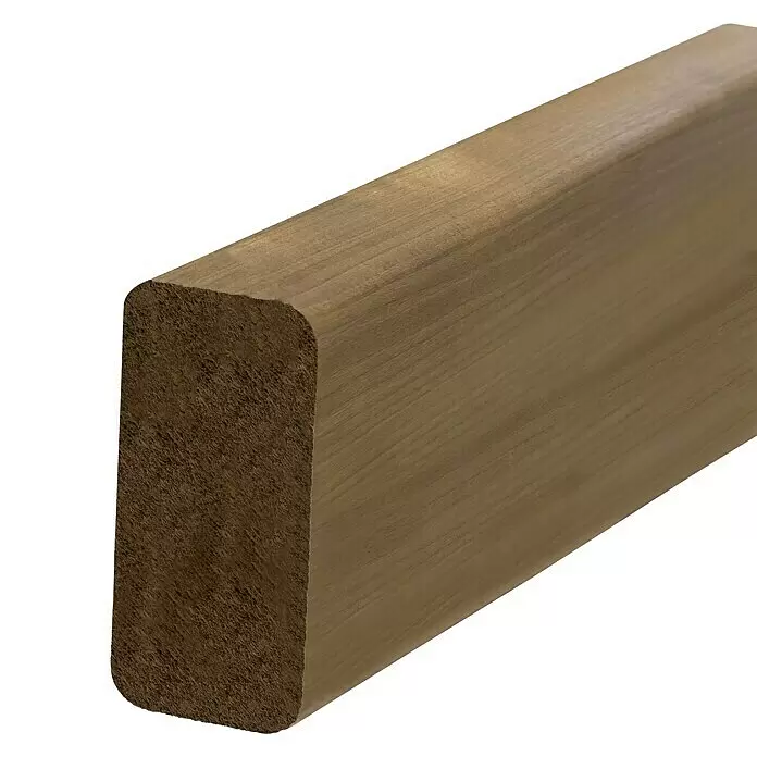 Bankleiste - 90 x 2,8 x 6,5 cm, Espe - Helles Holzbrett mit abgerundeter Kante.