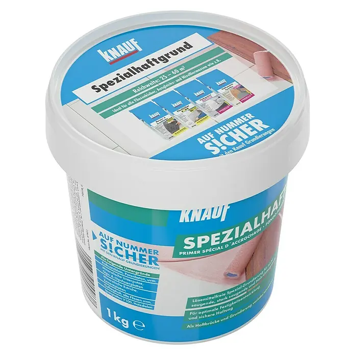 Knauf Haftgrund - 1 kg, Materialeignung: Holz - Knauf Spezialhaftgrund: Universelle Grundierung für Fliesenkleber und Ausgleichsmassen, ideal für verschiedene Untergründe.
