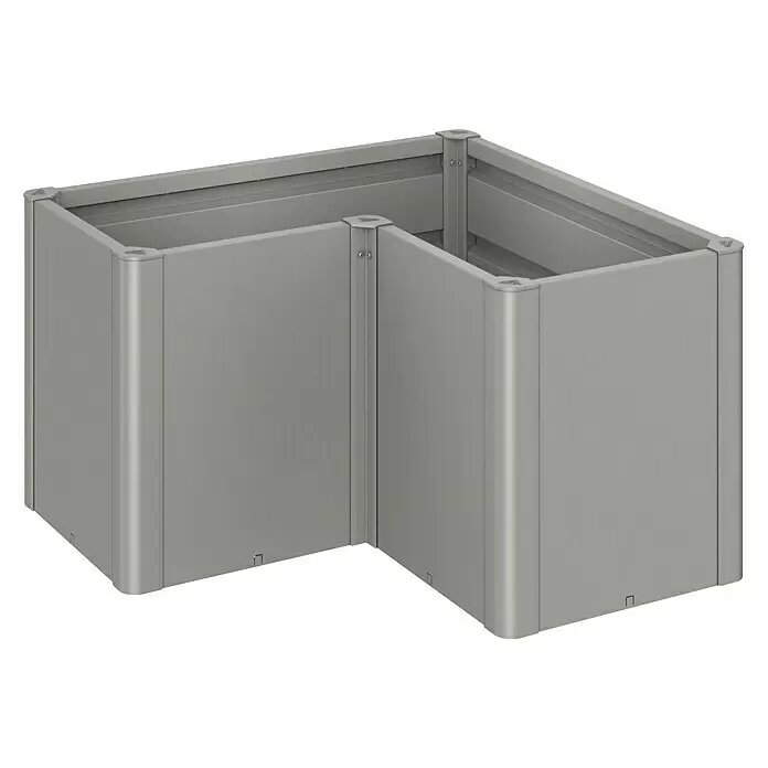 Biohort Belvedere Hochbeet Belvedere - 102 x 102 x 61 cm, Stahl, Quarzgrau Metallic - L-förmiges Hochbeet aus silbernem Metall.