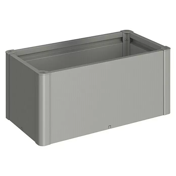 Biohort Belvedere Hochbeet Belvedere - 53 x 102 x 45 cm, Stahl, Quarzgrau Metallic - Rechteckiges, graues Hochbeet aus Metall, bereit zum Bepflanzen.
