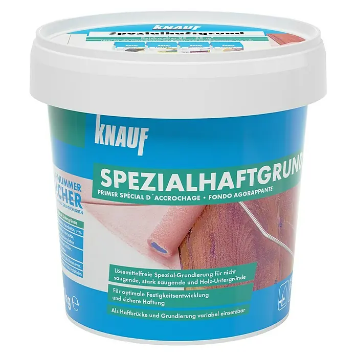 Knauf Haftgrund - 1 kg, Materialeignung: Holz - Knauf Spezialhaftgrund: Lösemittelfreie Spezialgrundierung für nicht saugende, stark saugende und Holz-Untergründe. Für optimale Haftung und Festigkeit.