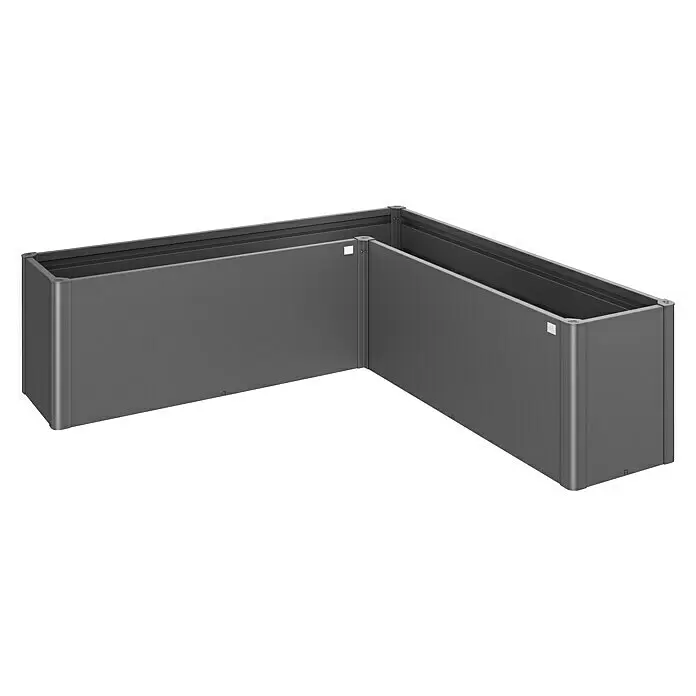 Biohort Belvedere Hochbeet Belvedere - 201 x 201 x 61 cm, Stahl, Dunkelgrau Metallic - Dunkelgraues L-förmiges Hochbeet aus Metall zum Bepflanzen.