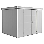 Biohort Neo Gerätehaus 2C (Außenbreite inkl. Dachüberstand: 292 cm, Außentiefe inkl. Dachüberstand: 236 cm, Stahl, Silber-Metallic, Doppeltür) | BAUHAUS